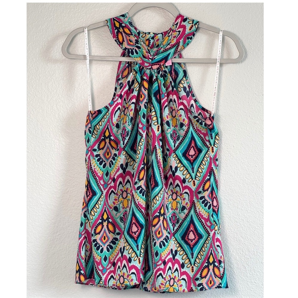 Lilly‎ Pulitzer Halter Top XS Multicolor Geometric Easter Paisley Spring Art - Picture 6 of 8
